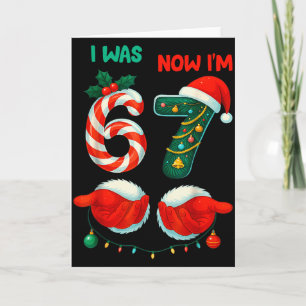 7 Year Old Birthday Shirt Was 6 Now Im 7 67 Funny  Card