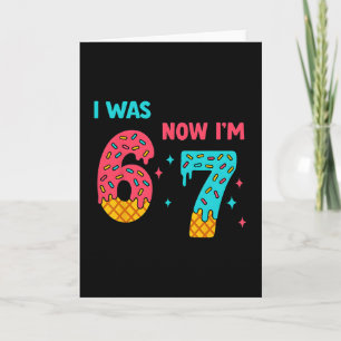 7 Year Old Birthday Shirt Was 6 Now I'm 7 67 Funny Card