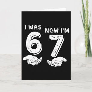 7 Year Old Birthday Shirt Was 6 Now I'm 7 67 Funny Card