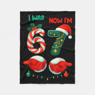 7 Year Old Birthday Shirt Was 6 Now Im 7 67 Funny  Fleece Blanket