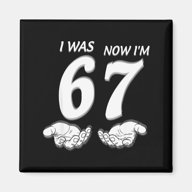 7 Year Old Birthday Shirt Was 6 Now I'm 7 67 Funny Magnet (Front)