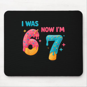 7 Year Old Birthday Shirt Was 6 Now I'm 7 67 Funny Mouse Pad