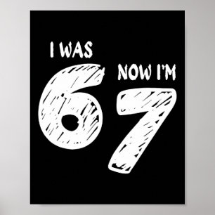 7 Year Old Birthday Shirt Was 6 Now I'm 7 67 Funny Poster