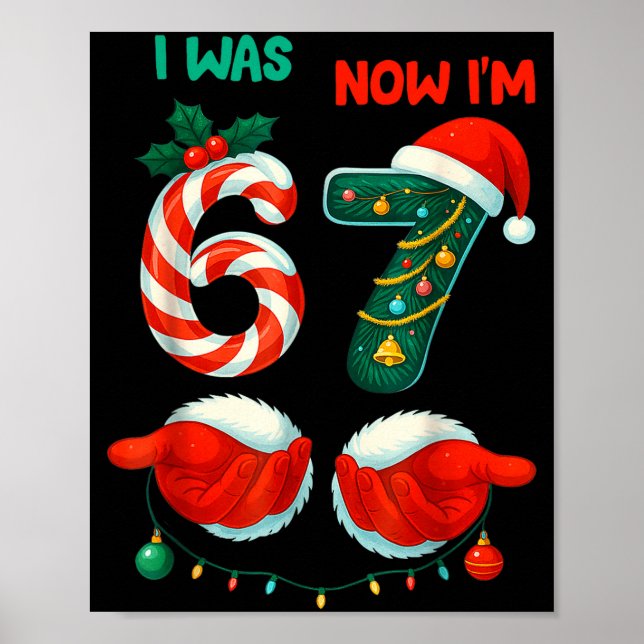 7 Year Old Birthday Shirt Was 6 Now I'm 7 67 Funny Poster (Front)
