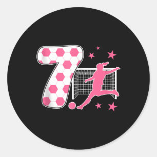 7 Year Old Birthday Soccer Lover 7th Soccer Themed Classic Round Sticker