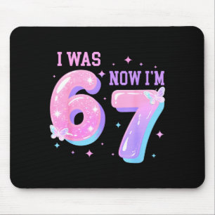 7 year old birthday was 6 7 67 groovy 7th birthday mouse pad