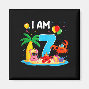 7 year old crab lover 7th crab theme beach summer magnet