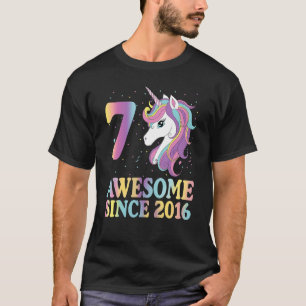 7 Year Old Gifts Girls Teens Rainbow Unicorn 7th B T-Shirt