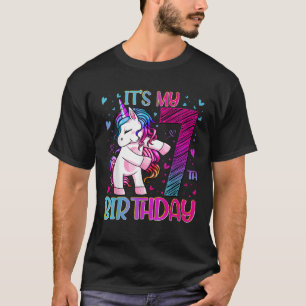 7 Year Old Gifts Unicorn Flossing 7th Birthday Gir T-Shirt