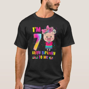 7 Year Old Girl Awesome Princess Cute Pig 7th Bir T-Shirt