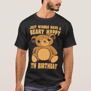 7 Year Old Happy 7th Birthday Beary Happy 7th Birt T-Shirt