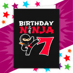 7 Year Old Karate Ninja Party Kids 7th Birthday Card<br><div class="desc">This Birthday Ninja 7 is the perfect gift for a 7 year old ninja birthday party! Features Japanese symbol for Ninjutsu with cartoon ninja karate kick the birthday boy or girl will LOVE! This ninja birthday party gift for boys and girls is perfect fit for a 7 year old that...</div>