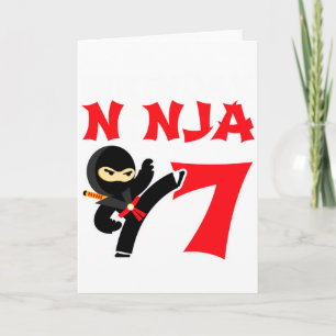 7 Year Old Karate Ninja Party Kids 7th Birthday T Card