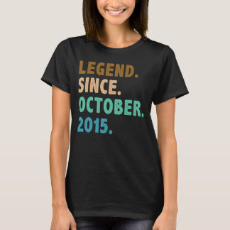 7 Year Old  Legend Since October 2015 7th Birthday T-Shirt