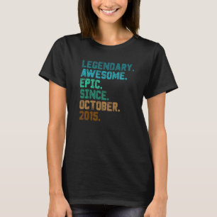 7 Year Old Legend Since October 2015 7th Birthday T-Shirt