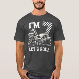7 Year Old Race Car Birthday Im 7 Lets Roll family T-Shirt