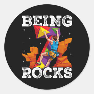7 Year Old Rock Climbing 7th Birthday Adventures C Classic Round Sticker