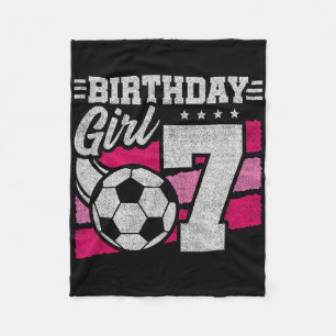 7 Year Old Soccer Birthday - Girls 7th Birthday So Fleece Blanket