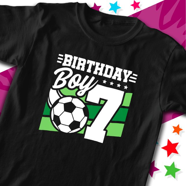7 Year Old Soccer Football Party 7th Birthday Boy T-Shirt (Creator Uploaded)