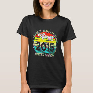 7 Year Old Vintage 2015 7th Birthday T-Shirt