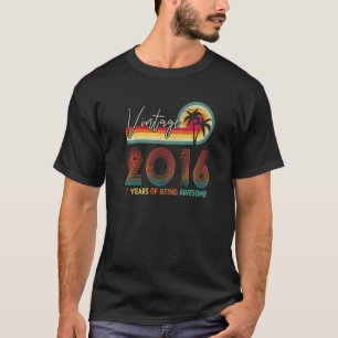 7 Year Old Vintage 2016 7th Birthday Made In 2016 T-Shirt