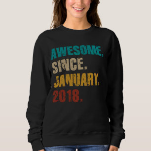 7 Year Old Vintage Awesome Since January 2018 7th Sweatshirt