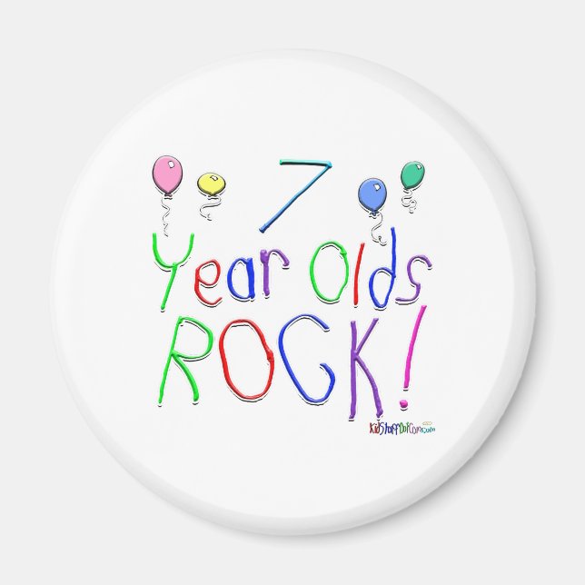 7 Year Olds Rock! Magnet (Front)