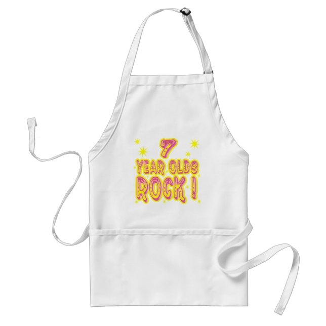 7 Year Olds Rock! (Pink) Apron (Front)