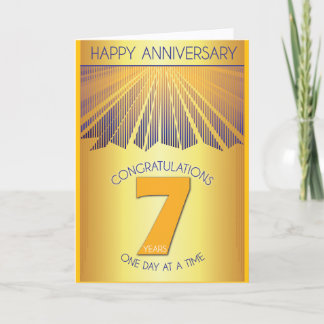 7 Year Sober Anniversary | Golden Ray 12 Step  Card
