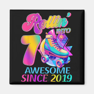 7 Years Awesome Since 2019 Hockey Theme Birthday 1 Magnet