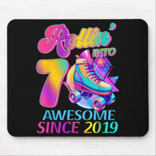 7 Years Awesome Since 2019 Hockey Theme Birthday 1 Mouse Pad