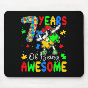 7 Years Of Being Au-some 7 Years Old Autism Awaren Mouse Pad