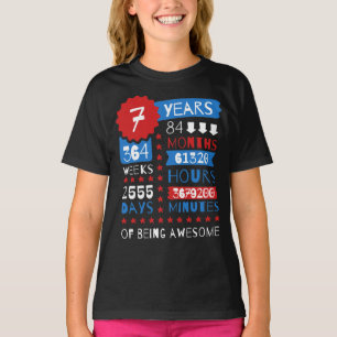 7 Years Of Being Awesome - 7th Birthday Gift Shirt