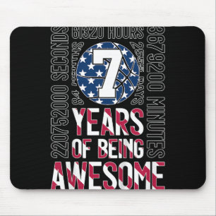 7 Years Of Being Awesome Basketball 7th Birthday  Mouse Pad