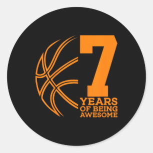 7 Years Of Being Awesome Sketll 7th Birthday Classic Round Sticker