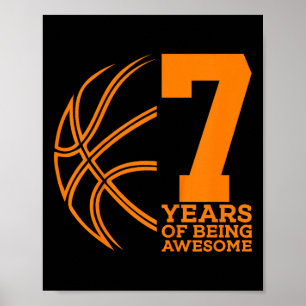 7 Years Of Being Awesome Sketll 7th Birthday Poster