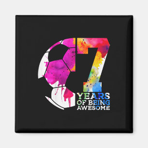 7 Years Of Being Awesome Soccer 7th Birthday Magnet
