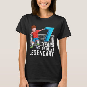 7 Years Of Being Legendary Cool Soccer Boy 7th Bir T-Shirt