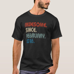 7 Years Old 7th Birthday Awesome Since February 20 T-Shirt