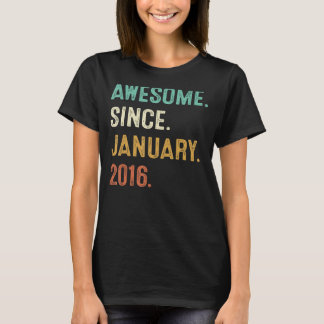 7 Years Old  7th Birthday Boy Awesome Since Januar T-Shirt