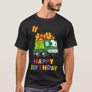 7 years old 7th Birthday Truck namastay bisexual T-Shirt