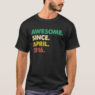 7 Years Old Awesome Since April 2016 7th Birthday T-Shirt