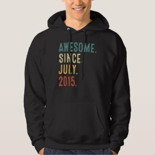 7 Years Old  Awesome Since July 2015 7th Birthday Hoodie