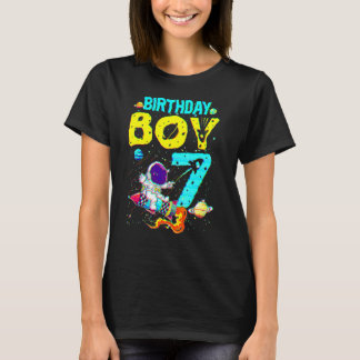 7 Years Old Birthday Boy  Astronaut 7th Birthday K T-Shirt