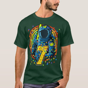 7 Years Old Birthday Boy Gifts Astronaut 7th Birth T-Shirt