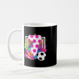 7 Years Old Birthday Girl 7th Birthday Soccer Them Coffee Mug