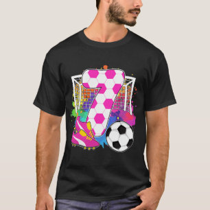 7 Years Old Birthday Girl 7th Birthday Soccer Them T-Shirt