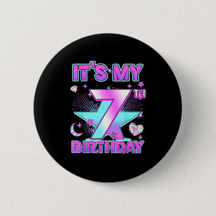 7 Years Old Birthday Kp Kids 7th Birthday Girls K- 6 Cm Round Badge