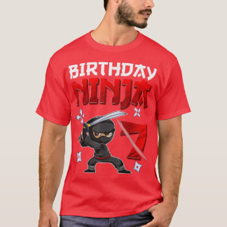 7 Years Old Boy Birthday Tee, Birthday Ninja Boy  T-Shirt