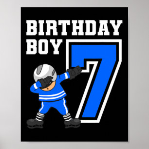 7 Years Old Boy Ice Hockey Player 7th Birthday Kid Poster